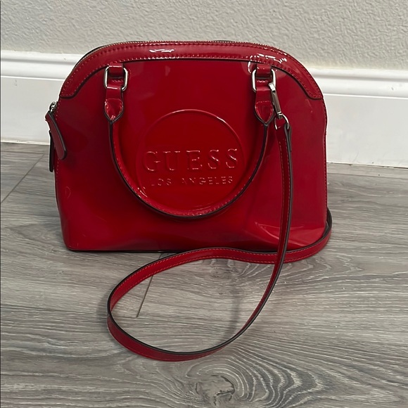 Guess Red Shoulder Bag with Silver-Tone Hardware - Picture 1 of 5